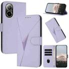 For Realme C67 Triangle Pattern Buckle Clasp Leather Phone Case(Light Purple) - 1