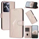 For Realme Note 60 Triangle Pattern Buckle Clasp Leather Phone Case(Rose Gold) - 1