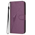 For Realme C75 Global Triangle Pattern Buckle Clasp Leather Phone Case(Dark Purple) - 2