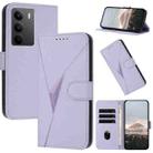 For Realme C75 Global Triangle Pattern Buckle Clasp Leather Phone Case(Light Purple) - 1