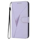 For Realme GT7 Pro Triangle Pattern Buckle Clasp Leather Phone Case(Light Purple) - 2