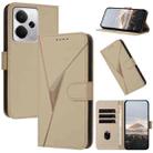 For Realme 14 / P3 5G Global Triangle Pattern Buckle Clasp Leather Phone Case(Gold) - 1