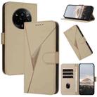 For Realme 14 Pro Triangle Pattern Buckle Clasp Leather Phone Case(Gold) - 1