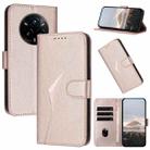 For Realme 14 Pro+ Triangle Pattern Buckle Clasp Leather Phone Case(Rose Gold) - 1