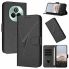 For Realme P3 Pro Triangle Pattern Buckle Clasp Leather Phone Case(Black) - 1