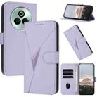 For Realme P3 Pro Triangle Pattern Buckle Clasp Leather Phone Case(Light Purple) - 1