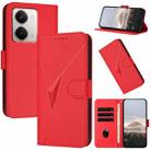 For Realme P3 Ultra 5G Triangle Pattern Buckle Clasp Leather Phone Case(Red) - 1