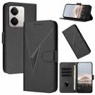 For Realme P3 Ultra 5G Triangle Pattern Buckle Clasp Leather Phone Case(Black) - 1