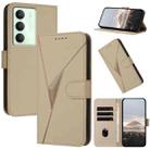 For Realme 14x Global Triangle Pattern Buckle Clasp Leather Phone Case(Gold) - 1