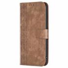 For Samsung Galaxy S25 5G Plaid Embossed Leather Phone Case(Brown) - 2