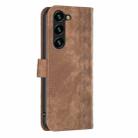 For Samsung Galaxy S25 5G Plaid Embossed Leather Phone Case(Brown) - 3