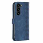 For Samsung Galaxy S25 5G Plaid Embossed Leather Phone Case(Blue) - 3