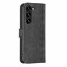 For Samsung Galaxy S25 5G Plaid Embossed Leather Phone Case(Black) - 3