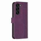 For Samsung Galaxy S25 5G Plaid Embossed Leather Phone Case(Purple) - 3