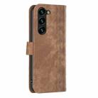 For Samsung Galaxy S25+ 5G Plaid Embossed Leather Phone Case(Brown) - 3