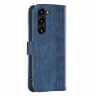 For Samsung Galaxy S25+ 5G Plaid Embossed Leather Phone Case(Blue) - 3