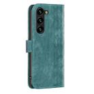 For Samsung Galaxy S25+ 5G Plaid Embossed Leather Phone Case(Green) - 3