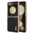 For Samsung Galaxy Z Flip6 5G AZNS Electroplated Edge Carbon Fiber Texture Phone Case(Black) - 1