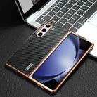 For Samsung Galaxy Z Fold6 5G AZNS Electroplated Edge Carbon Fiber Texture Phone Case(Black) - 2