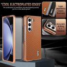 For Samsung Galaxy Z Fold6 5G AZNS Electroplated Edge Carbon Fiber Texture Phone Case(Blue) - 3