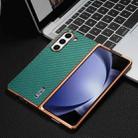 For Samsung Galaxy Z Fold6 5G AZNS Electroplated Edge Carbon Fiber Texture Phone Case(Green) - 2