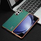 For Samsung Galaxy Z Fold5 5G AZNS Electroplated Edge Carbon Fiber Texture Phone Case(Green) - 2