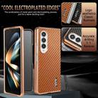 For Samsung Galaxy Z Fold4 5G AZNS Electroplated Edge Carbon Fiber Texture Phone Case(Black) - 3