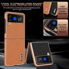 For Samsung Galaxy Z Flip4 5G AZNS Electroplated Edge Carbon Fiber Texture Phone Case(Green) - 3