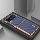 For Samsung Galaxy Z Flip3 5G AZNS Electroplated Edge Carbon Fiber Texture Phone Case(Blue) - 2