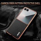 For Samsung Galaxy Z Flip7 5G AZNS Electroplated Edge Carbon Fiber Texture Phone Case(Black) - 3