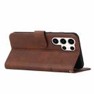For Samsung Galaxy S25 Ultra 5G Stitching Calf Texture Buckle Leather Phone Case(Brown) - 3