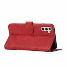 For Samsung Galaxy S25+ / S24+ 5G Stitching Calf Texture Buckle Leather Phone Case(Red) - 3
