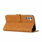 For Samsung Galaxy S25+ / S24+ 5G Stitching Calf Texture Buckle Leather Phone Case(Yellow) - 3