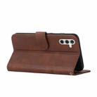 For Samsung Galaxy S25 FE 5G Stitching Calf Texture Buckle Leather Phone Case(Brown) - 3