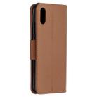 For Xiaomi Redmi 9A Litchi Texture Pure Color Horizontal Flip PU Leather Case with Holder & Card Slots & Wallet & Lanyard(Brown) - 3