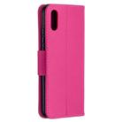 For Xiaomi Redmi 9A Litchi Texture Pure Color Horizontal Flip PU Leather Case with Holder & Card Slots & Wallet & Lanyard(Rose Red) - 3