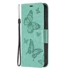 For Samsung Galaxy S25 5G Embossing Two Butterflies Pattern Leather Phone Case(Green) - 3