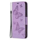 For Samsung Galaxy S25 5G Embossing Two Butterflies Pattern Leather Phone Case(Purple) - 3