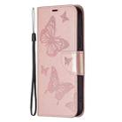 For Samsung Galaxy S25 5G Embossing Two Butterflies Pattern Leather Phone Case(Rose Gold) - 3