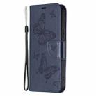 For Samsung Galaxy S25 5G Embossing Two Butterflies Pattern Leather Phone Case(Blue) - 3