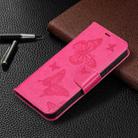 For Samsung Galaxy S25 5G Embossing Two Butterflies Pattern Leather Phone Case(Rose Red) - 2