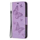 For Samsung Galaxy S25+ 5G Embossing Two Butterflies Pattern Leather Phone Case(Purple) - 3
