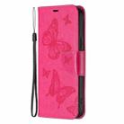 For Samsung Galaxy S25+ 5G Embossing Two Butterflies Pattern Leather Phone Case(Rose Red) - 2