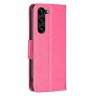 For Samsung Galaxy S25+ 5G Embossing Two Butterflies Pattern Leather Phone Case(Rose Red) - 3