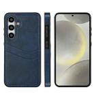 For Samsung Galaxy S24 5G Litchi Leather Skin Card Slots Phone Case(Blue) - 1