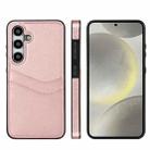For Samsung Galaxy S24 5G Litchi Leather Skin Card Slots Phone Case(Rose Gold) - 1