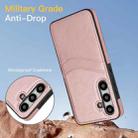 For Samsung Galaxy S24 5G Litchi Leather Skin Card Slots Phone Case(Rose Gold) - 3