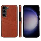 For Samsung Galaxy S25+ 5G Litchi Leather Skin Card Slots Phone Case(Brown) - 1