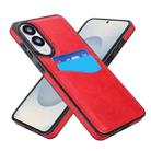 For Samsung Galaxy S25 Edge 5G Litchi Leather Skin Card Slots Phone Case(Red) - 2