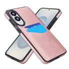 For Samsung Galaxy S25 Edge 5G Litchi Leather Skin Card Slots Phone Case(Rose Gold) - 2